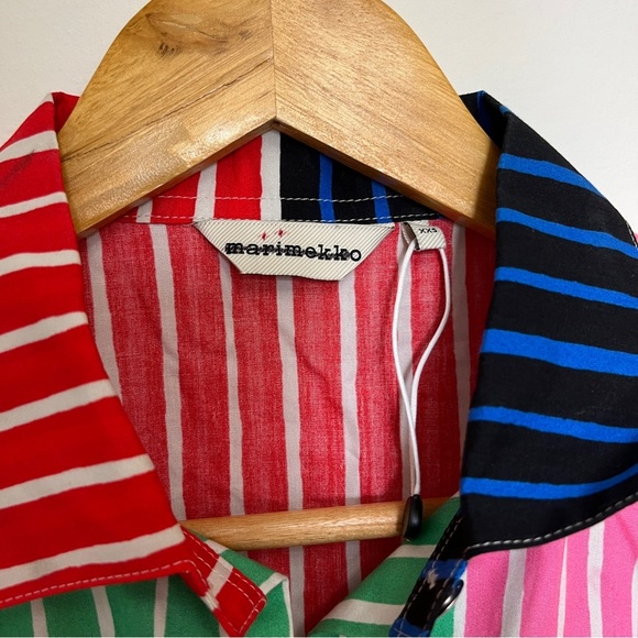 Marimekko Jokapoika multi color stripe shirt dress Size XXS No Belt - Picture 6 of 8